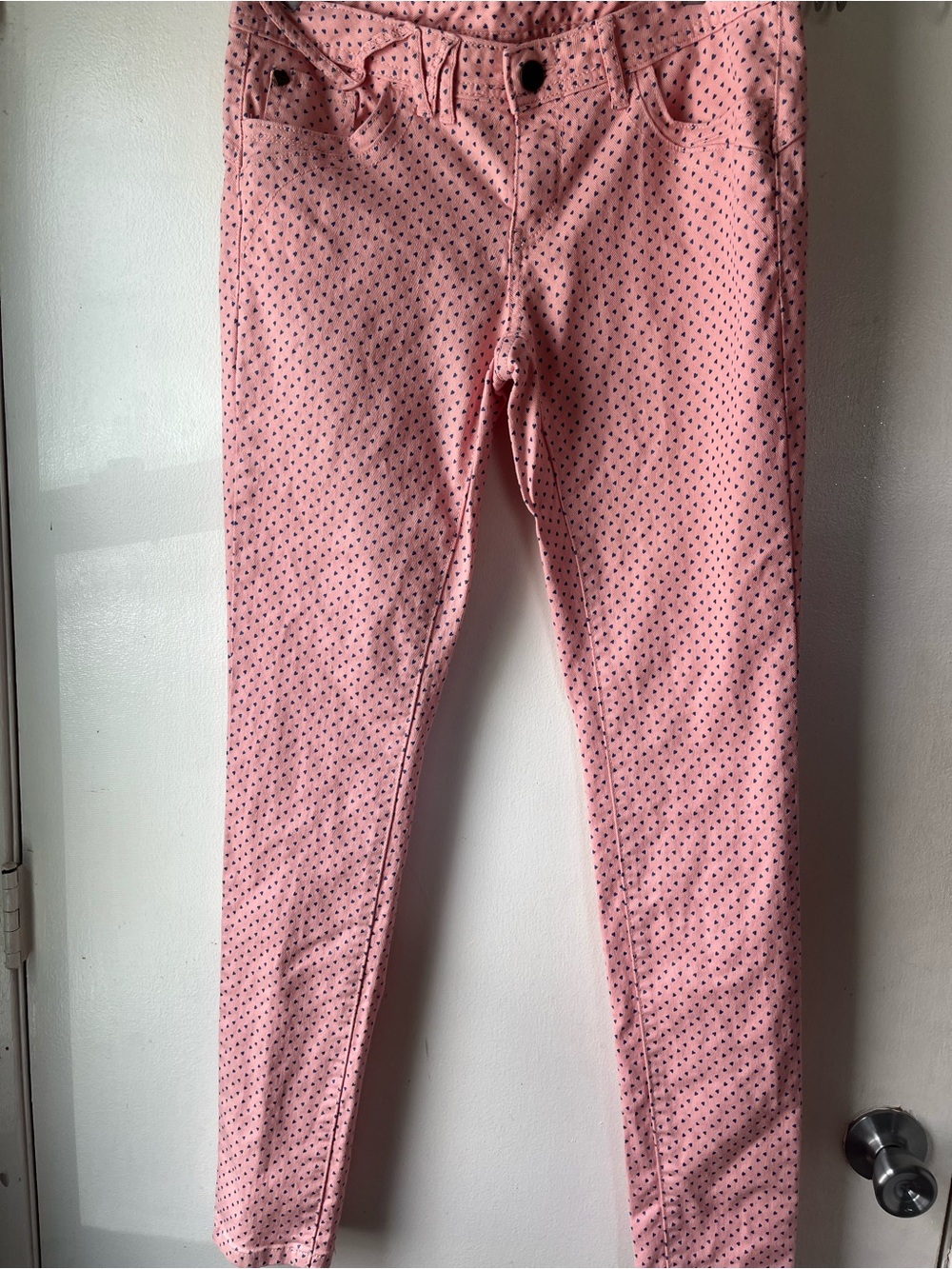 Princess Vera Wang pink jeans with purple heart print size 5